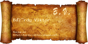 Bárdy Viktor névjegykártya
